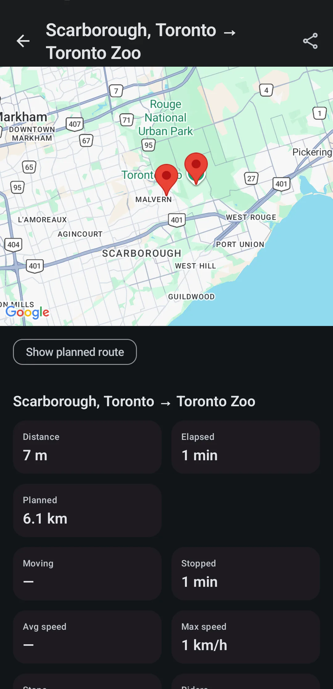 Trips list with completed ride recap cards